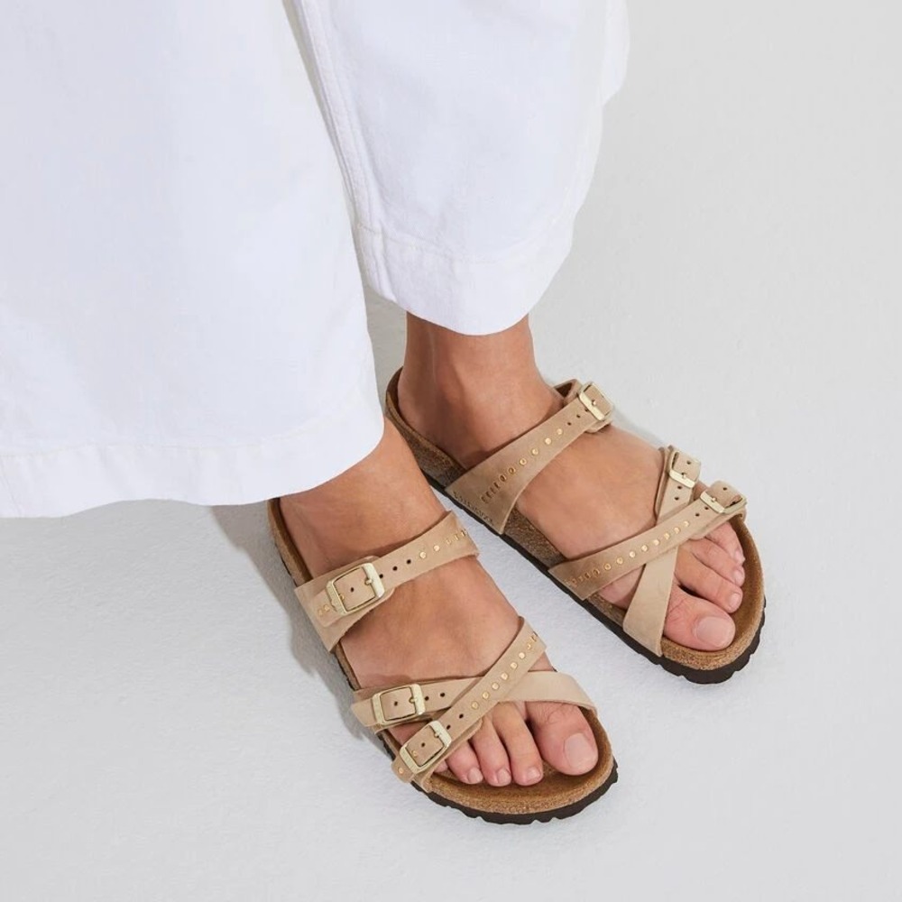 Birkenstock Franca 39 US 8 Sandals Injected Rivets Soft Footbed in Sandcastle